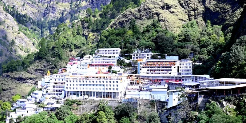 The approach to the Vaishno Devi shrine above Katra, visited on the Vaishno Devi yatra